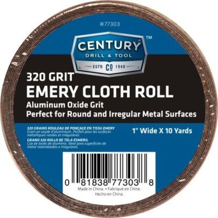 CENTURY DRILL & TOOL Century Drill Emery Cloth Shop Roll 10 Yards 1" Wide 320 Grit 77303
